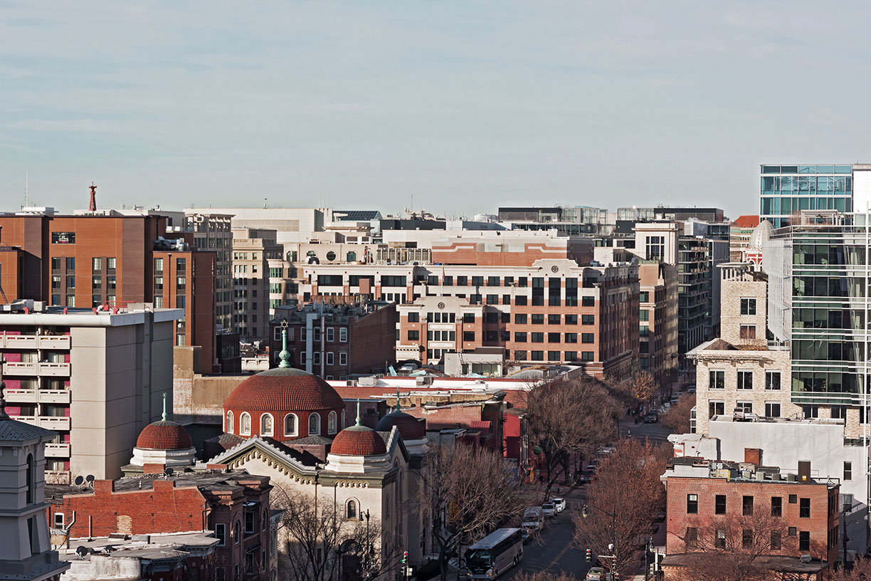A view on Chinatown suburb development in Washington DC, USA. Mo